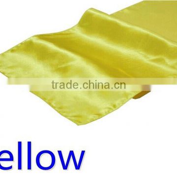 hot selling ployester satin table runner for wedding decoration, yellow color