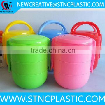 3 layer pp plastic lunch box round shape