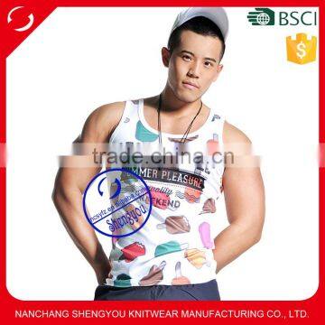 Custom 100 polyester full printing Fitness Gym Bodybuilding Tank Top