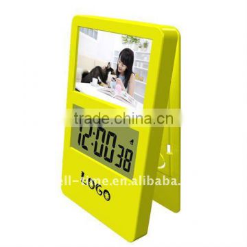 Desk digital clip LCD alarm calendar clock best for promotion gift meet CE and Rohs