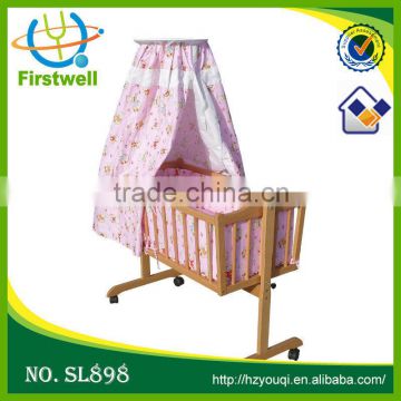 hottest sales baby bed with cradle mosquito net