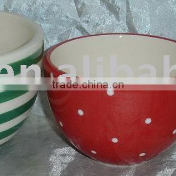 ceramic 3-Piece Dots and Stripes Prep Bowl Set