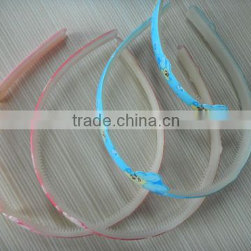 plastic pvc hairband with Cute pattern for childrens