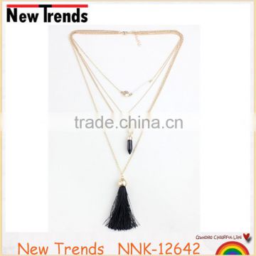 Fashion multilayer long cross pendant chain necklace wholesale