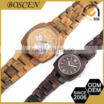 2016 Boscen Custom Printed Big Price Wholesale Fashion Wooden Wood Wrist Watches