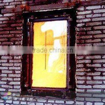 Steel wooden fire door viewport flameproof glass factory installation