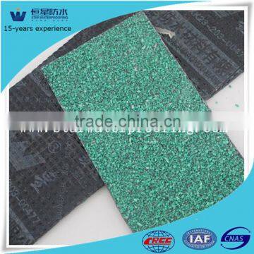 SBS 3mm Polymer modified bitumen waterproofing material with green sand