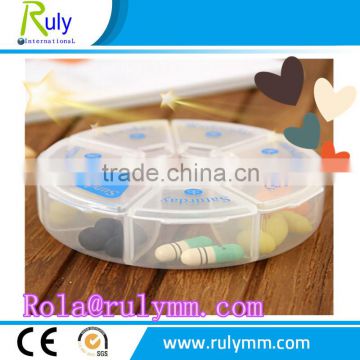 Factory sell Seven days , weekly plastic pill box ,pill container