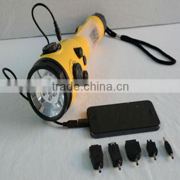Made in China Energy Emergency plastic saving dynamo radio multifunctional led dynamo flashlight
