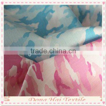 tc poplin fabric textile with pink camouflage