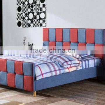 Modern Style Colorful Fabric Bed For Bedroom Furniture F1057#