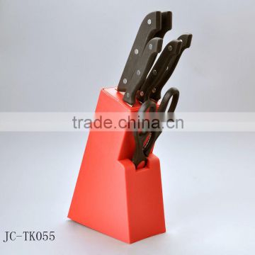 Royalty line kitchen knife set with red block