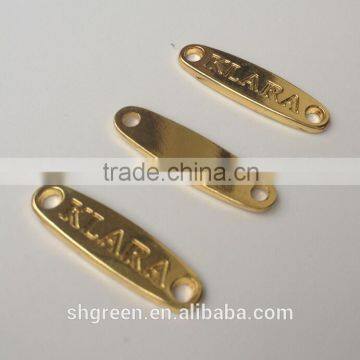 Bright gold color metal tags for bag :