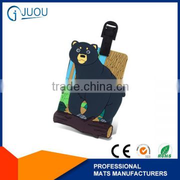 bear shaped cartoon silicon rubber luggage tag