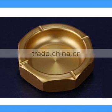 DCA009127 Hot sale gold color aluminum round ashtray, round windproof ashtray, aluminum cigarette ashtray