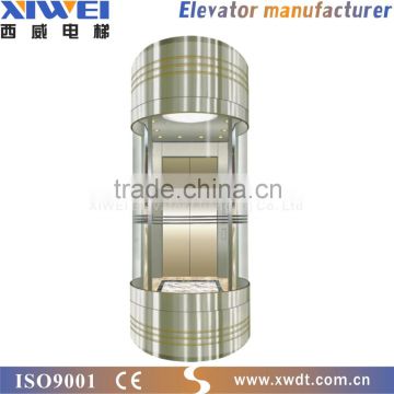 Famous Brand XIWEI Residential Panoramic Glass Passenger Elevator