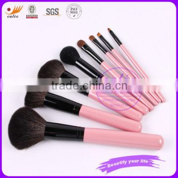 8 pcs Cosmetic Makeup Brush Travel Set with pink handle