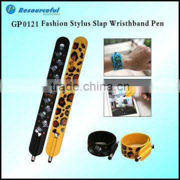 Cheap and Fashion Sensitive stylus slap wristband pen