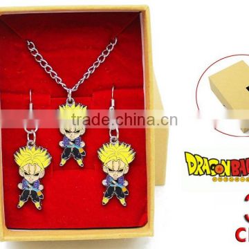 Japanese Anime Dragon Ball Z Alloy Necklace & Earring Box Set Wholesale Fashion Jewelry