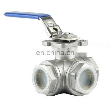 High hardness HRC60 a variety of sizes available 1000bar Metal To Metal Sealed 3 way ball valve