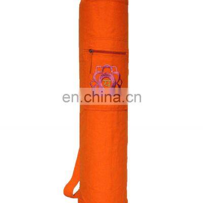 Lotus Embroidered Drawstring Yoga Mat Bag