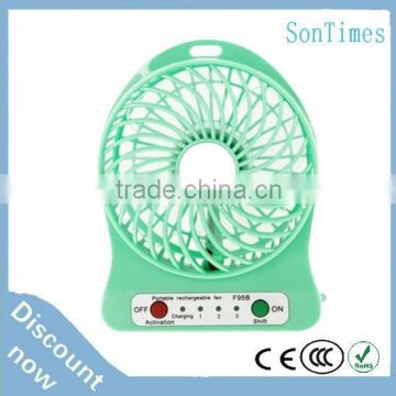 New Design 2015 Newest Mini USB Fan With 3 Protable Rechargeable Fan With LED Light