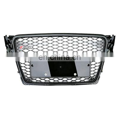 Front bumper grille for Audi A4 B8 factory Price Auto grille change to RS4 blackhigh quality mesh S4 grill 2008-2012