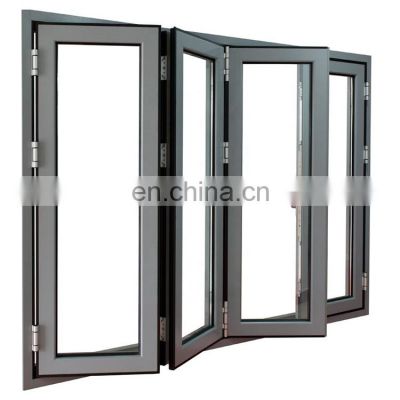 wholesale soundproof standard size glass profile aluminium bifold window and door folding windows