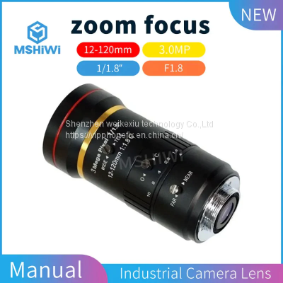 3MP 12-120mm Zoom Lens F1.8 Manual Iris 1/1.8