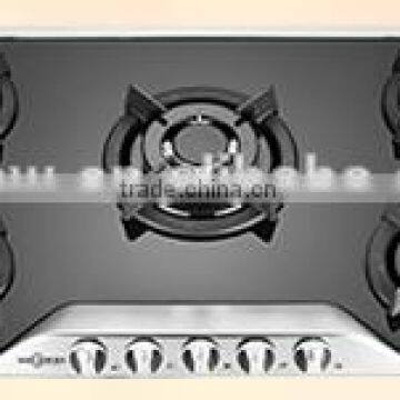 five burner glass gas hob