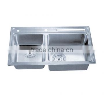 High qualtiy stainless steel kitchen sink with drain board