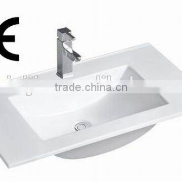 Hot selling ceramic thin edge cabinet basin/bathroom vanity wash basin(BSJ-9075E)