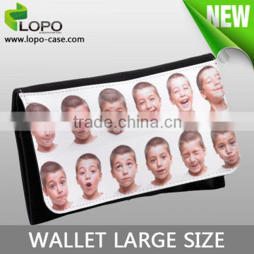 Sublimation PU Leather Top quality large size fold Wallet Purse
