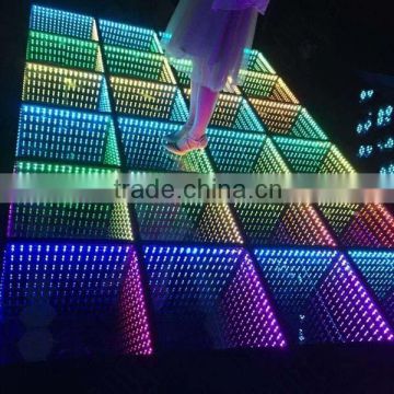 Wedding decorations light up video interactive starlit used DMX 3D Mirror dj led dance floor For Disco DJ Wedding KTV Bar