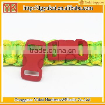Yukai POM material paracord bracelet buckle 3/8" in rubber coating