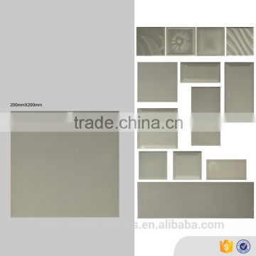 China ceramic tile 200x200, square pure grey wall tiles bathroom ceramic indoor tile