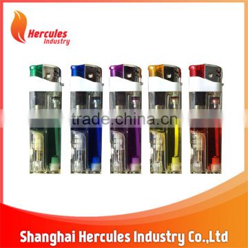 China customized refillable electronic gas lighter with led HL-09205-1T