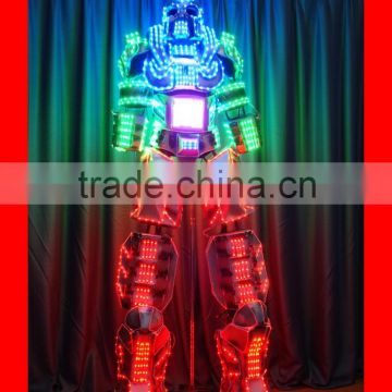 Video Screen Stilt Walker LED Robot Costume, Programmable Stilt Walker Costume