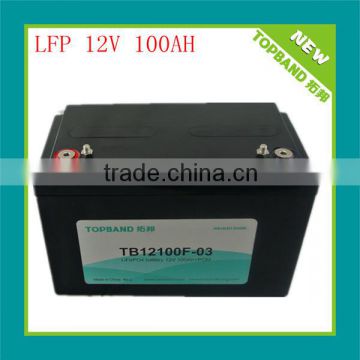 High quality 12v 100Ah LiFePO4 pack for energy storage,solar system TB-12100F(ex works price)