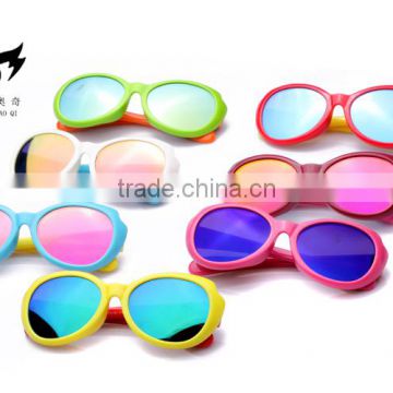 New model Soft silicone material children sunglasses with color film