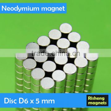 Powerful magnetic disc D6x5mm ndfeb magnet