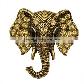 Wholesale European and American vintage elephant rhinestone Bronze brooch
