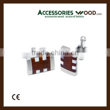 Wholesale high quality customized business Men wooden cufflinks from China