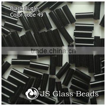 High Quality Fashion JS Glass Seed Beads - 49# 3" 6MM Opague Black Bugles Beads For Garment & Jewelry