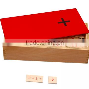 Kids montessori wooden educational toys of addition equations and sums box