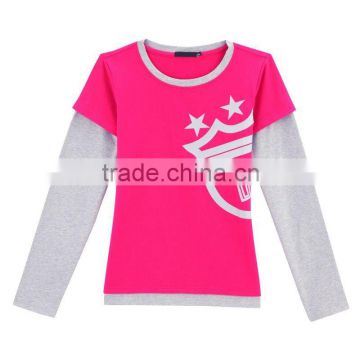 Womens Double Long Sleeve Cotton Printing T-shirt