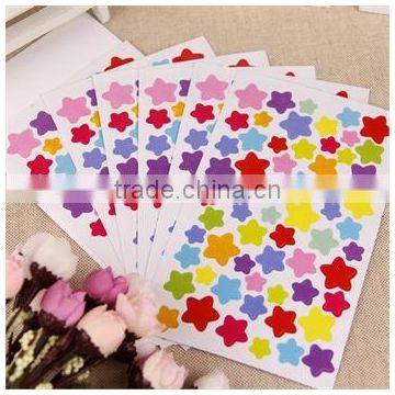 custom star adhesive washable remove paper label sticker for kids