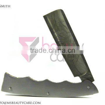 Damascus Steel Straight Razor Folding knife