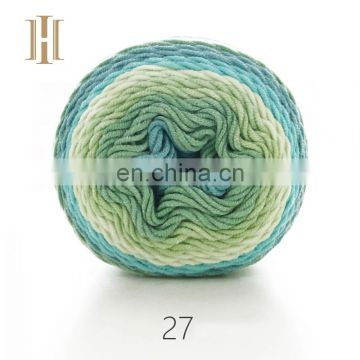 Popular new rainbow yarn gold and silver yarn DIY hand woven thread sweater thread acrylic cotton blend yarn