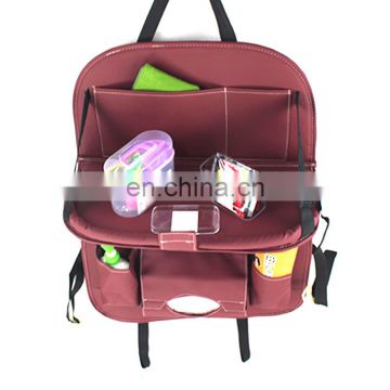 Hot selling folding car seat organizer with tablet viewer